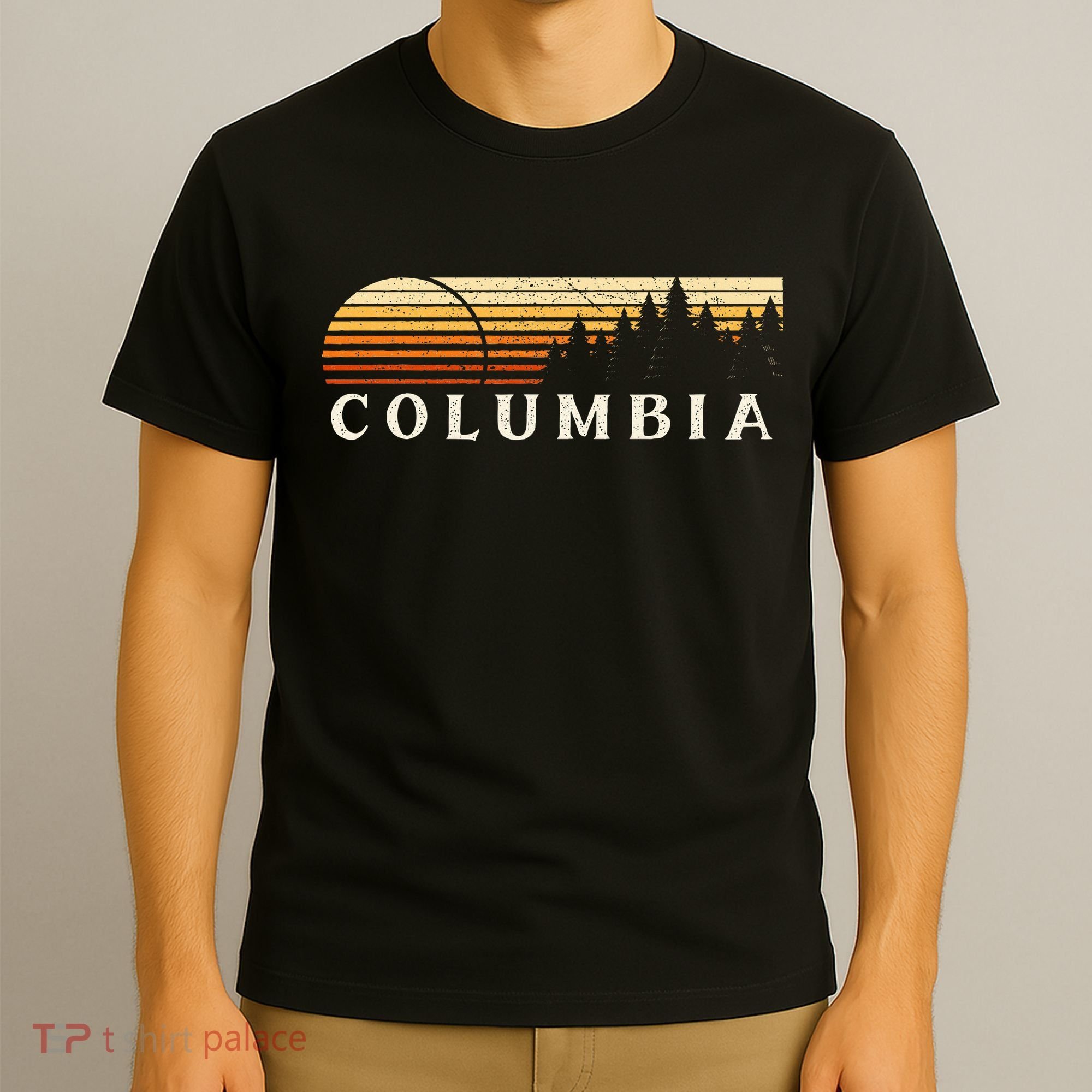 Columbia La Vintage Evergreen Sunset Eighties Retro T-Shirt
