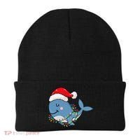 Christmas Lights Whale Wearing Xmas Hat Whale Lover Beanie thumb 0