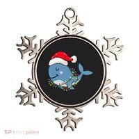 Christmas Lights Whale Wearing Xmas Hat Whale Lover Ornament thumb 0