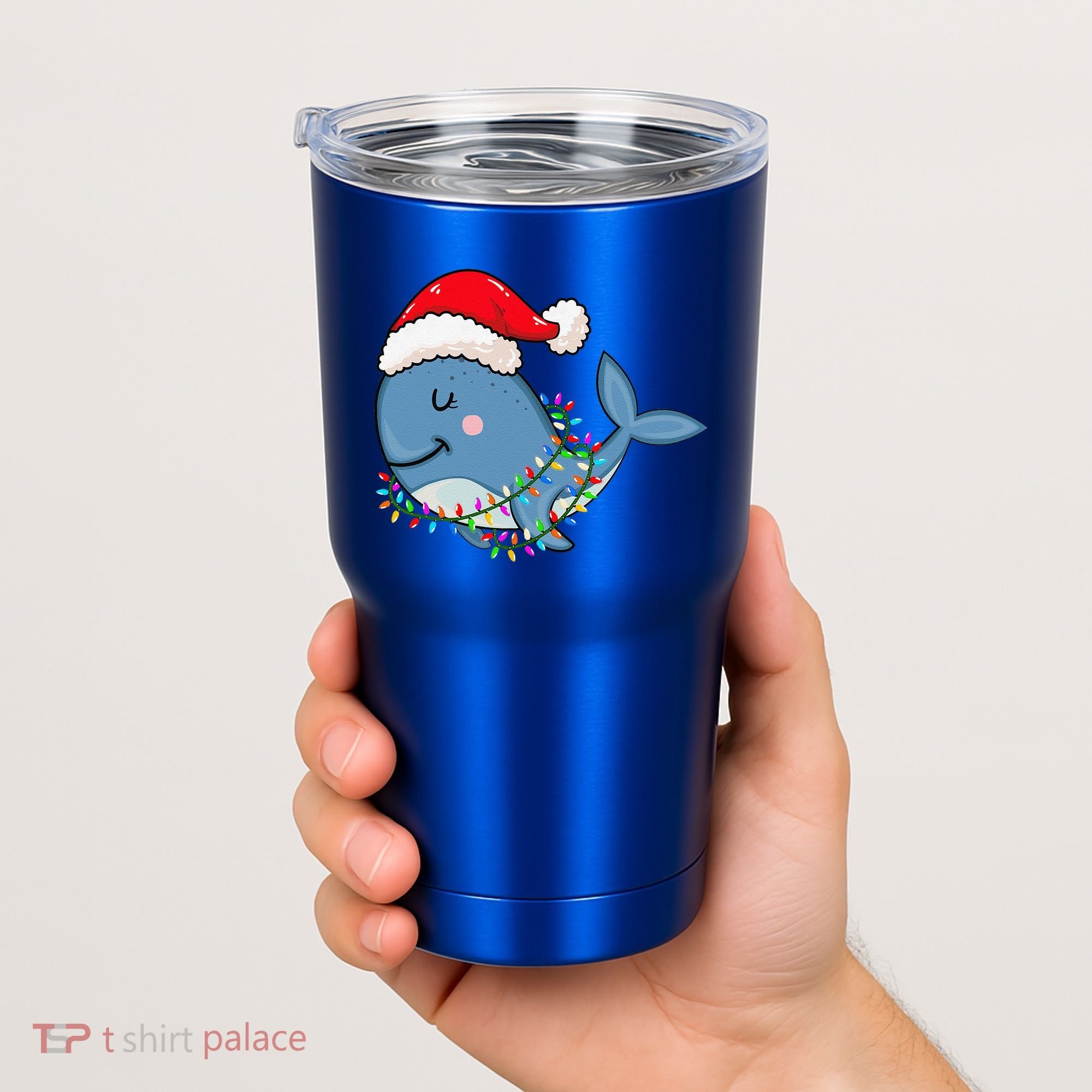 Christmas Lights Whale Wearing Xmas Hat Whale Lover Tumbler