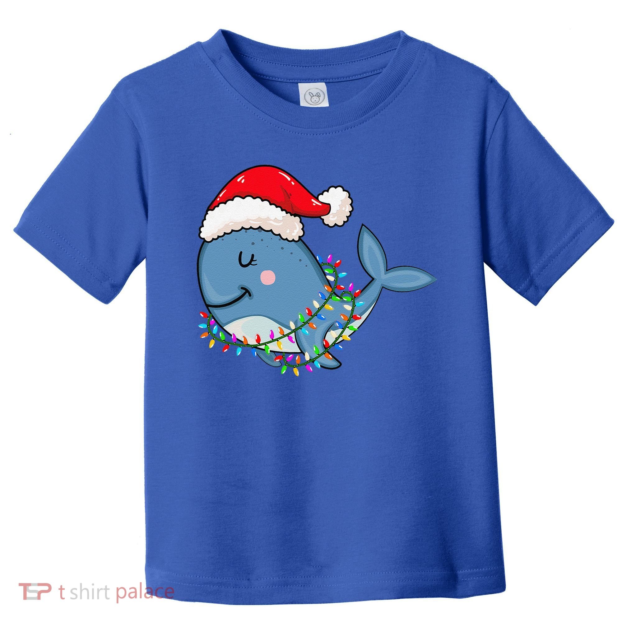 Christmas Lights Whale Wearing Xmas Hat Whale Lover Toddler T-Shirt