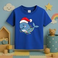 Christmas Lights Whale Wearing Xmas Hat Whale Lover Toddler T-Shirt thumb 3