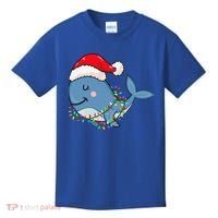 Christmas Lights Whale Wearing Xmas Hat Whale Lover Kids T-Shirt thumb 0