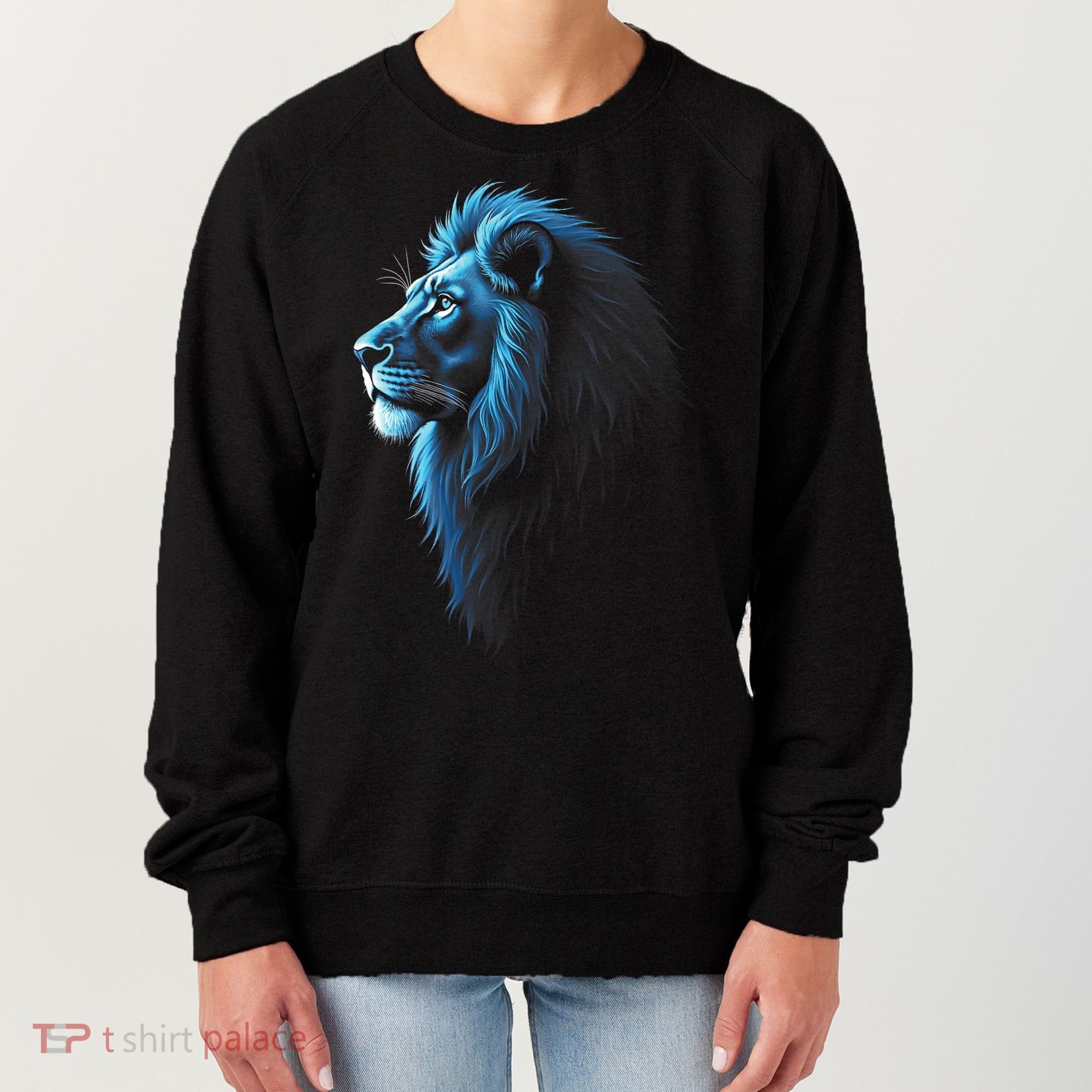 Cool Lion With Blue Eyes Lions Women's Sweatshirt