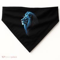 Cool Lion With Blue Eyes Lions USA-Made Doggie Bandana thumb 0