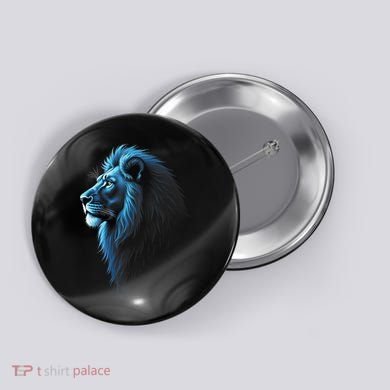 Cool Lion With Blue Eyes Lions Button