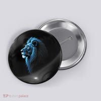 Cool Lion With Blue Eyes Lions Button thumb 0