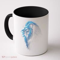 Cool Lion With Blue Eyes Lions Coffee Mug thumb 0