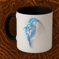 Cool Lion With Blue Eyes Lions Coffee Mug thumb 2