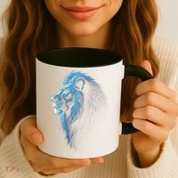 Cool Lion With Blue Eyes Lions Coffee Mug thumb 3