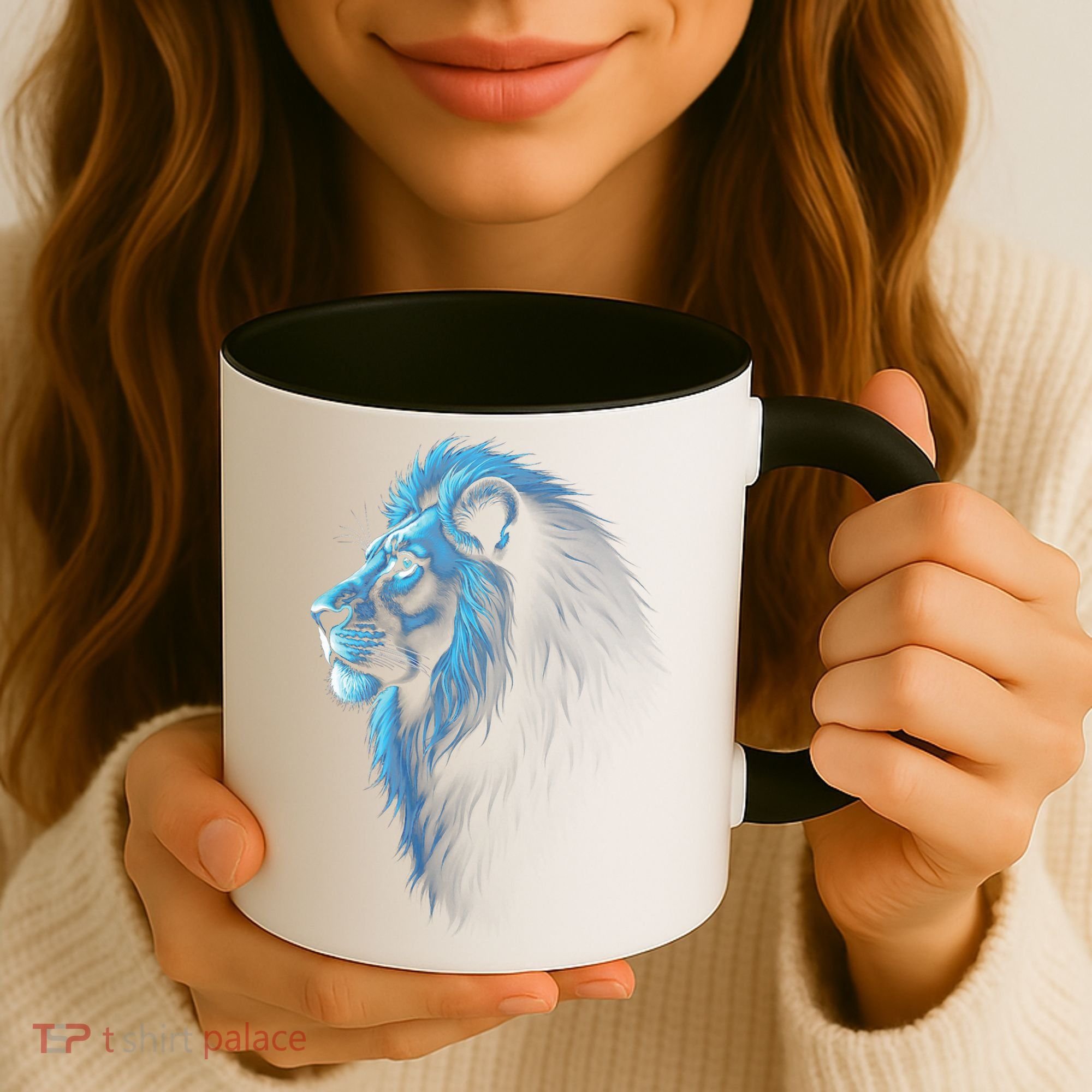 Cool Lion With Blue Eyes Lions Coffee Mug