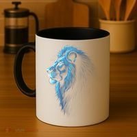 Cool Lion With Blue Eyes Lions Coffee Mug thumb 4
