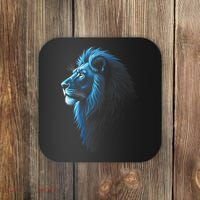 Cool Lion With Blue Eyes Lions Coaster thumb 0