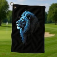 Cool Lion With Blue Eyes Lions Golf Towel thumb 1