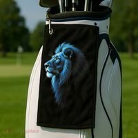 Cool Lion With Blue Eyes Lions Golf Towel thumb 2