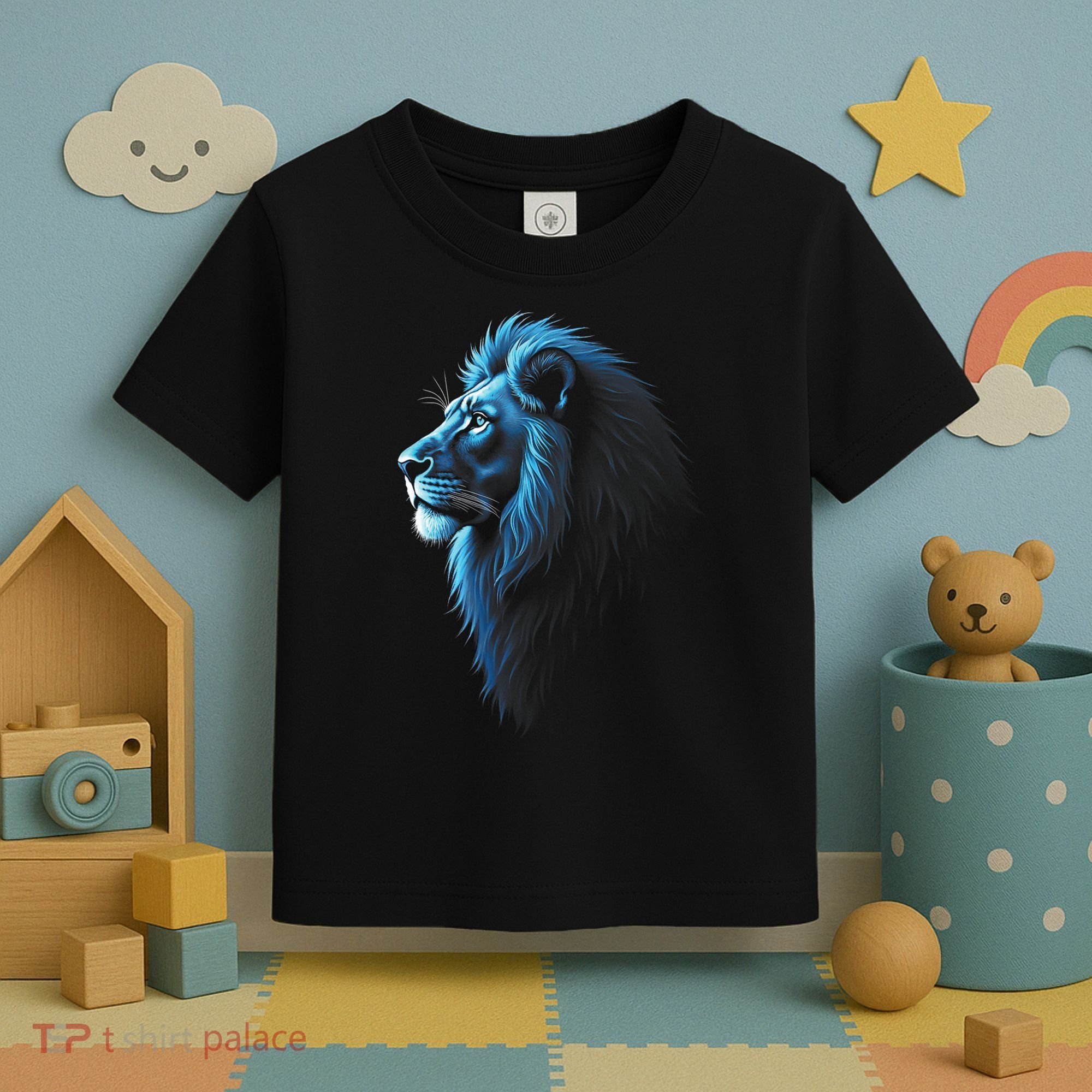 Cool Lion With Blue Eyes Lions Toddler T-Shirt