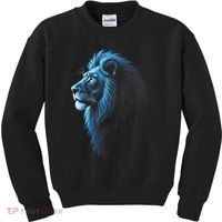 Cool Lion With Blue Eyes Lions Kids Sweatshirt thumb 0