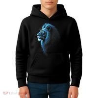 Cool Lion With Blue Eyes Lions Kids Hoodie thumb 4