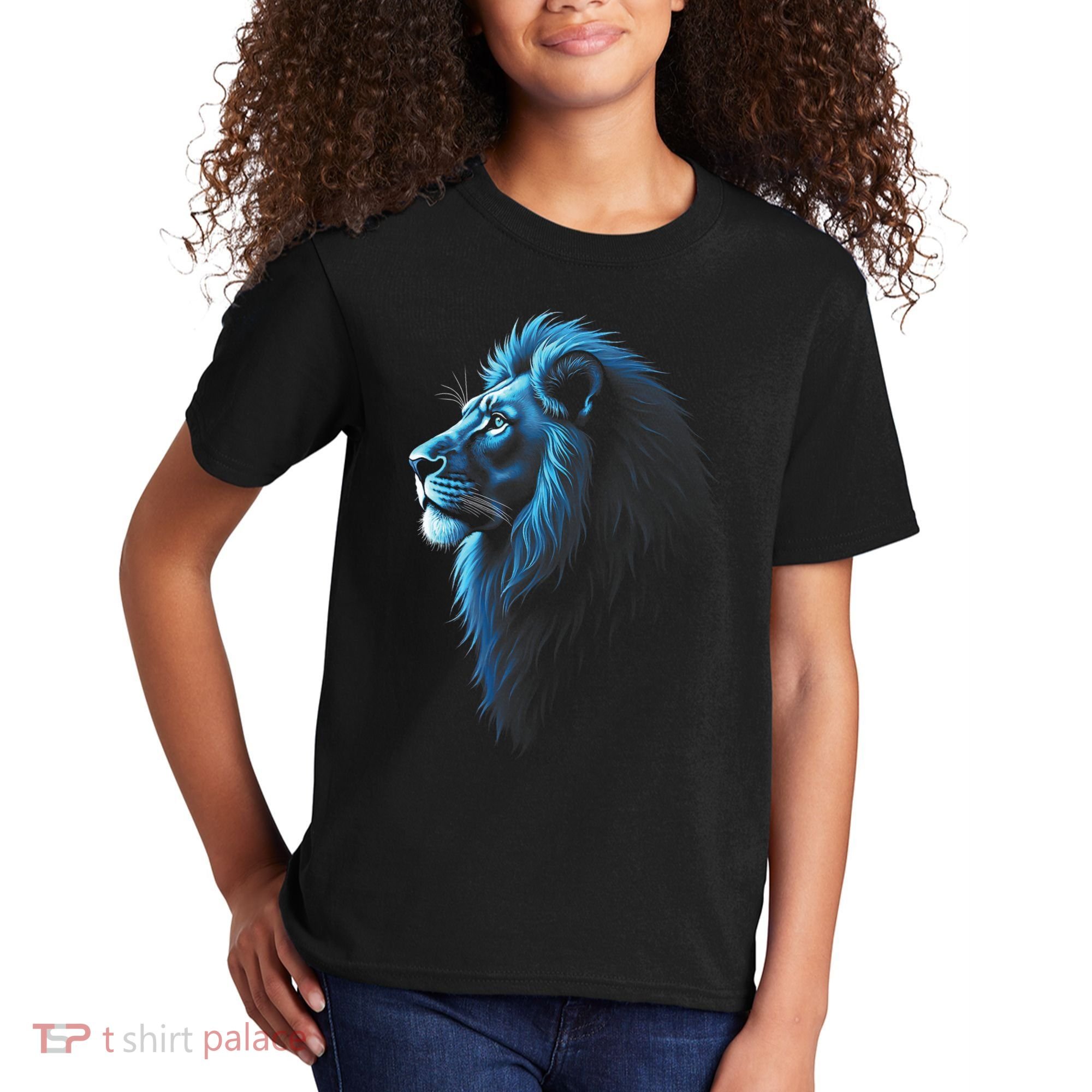 Cool Lion With Blue Eyes Lions Kids T-Shirt