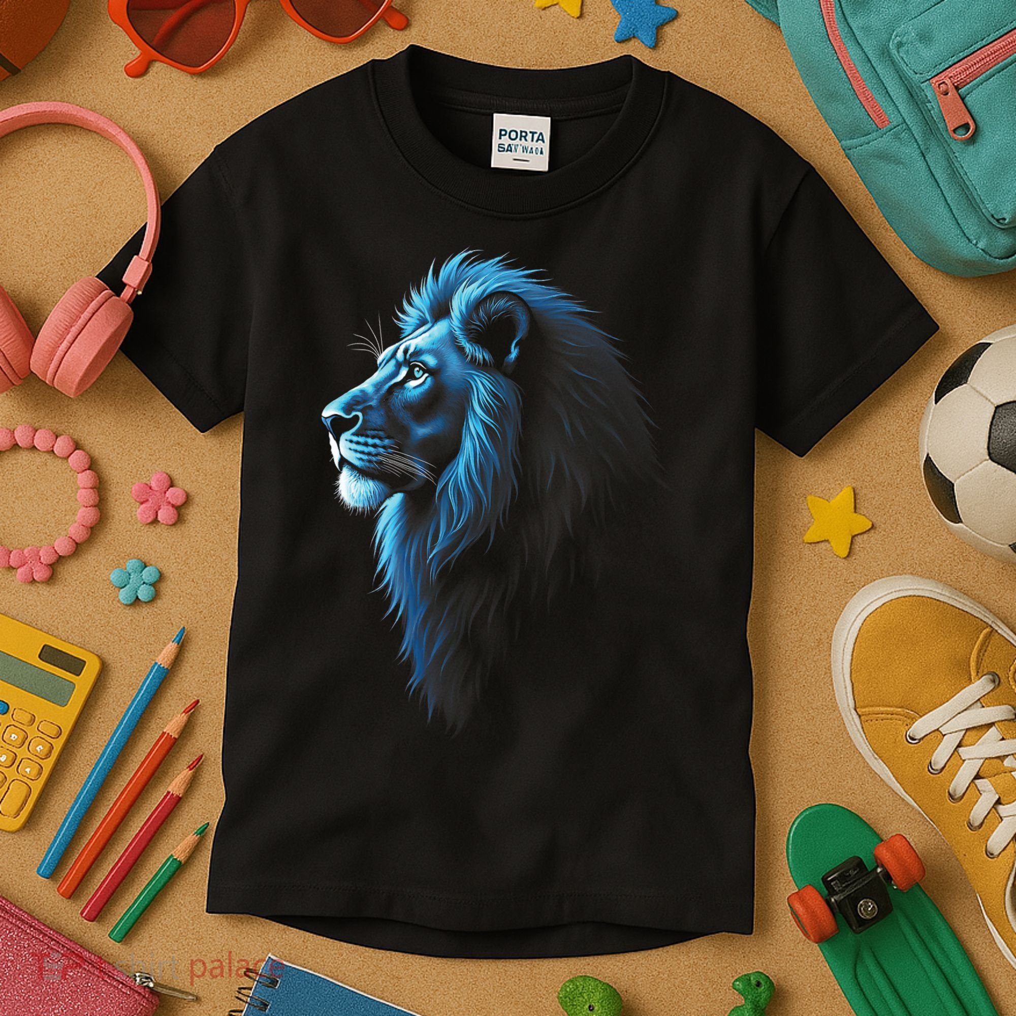 Cool Lion With Blue Eyes Lions Kids T-Shirt