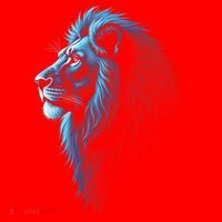 Cool Lion With Blue Eyes Lions Santa Hat thumb 1