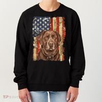 Chocolate Lab With USA Flag Gift  Women's Sweatshirt thumb 0