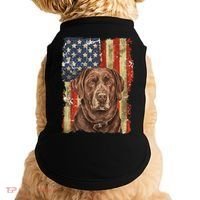 Chocolate Lab With USA Flag Gift  Doggie Tank thumb 0