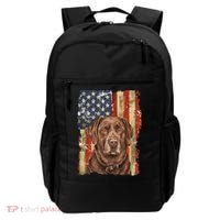 Chocolate Lab With USA Flag Gift  Backpack thumb 0