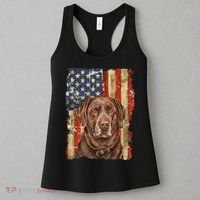 Chocolate Lab With USA Flag Gift  Women's Tank Top thumb 3