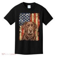 Chocolate Lab With USA Flag Gift  Kids T-Shirt thumb 0