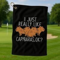 Capybara Lover Women Cute Capybara Golf Towel thumb 1