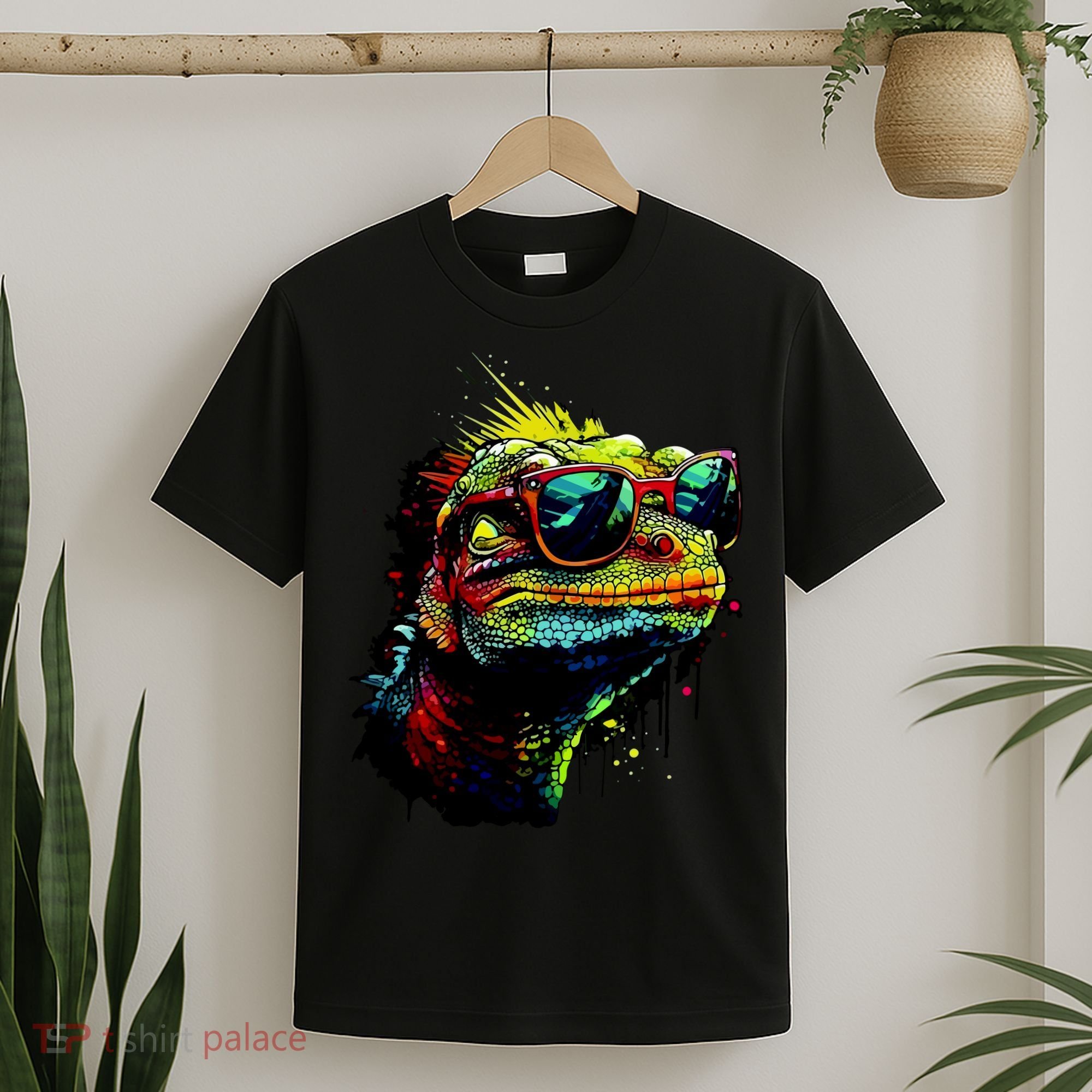 Colorful Lizard With Sunglasses T-Shirt