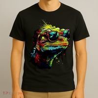 Colorful Lizard With Sunglasses T-Shirt thumb 3