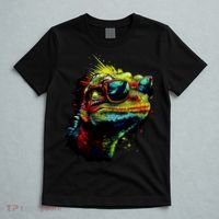 Colorful Lizard With Sunglasses T-Shirt thumb 5