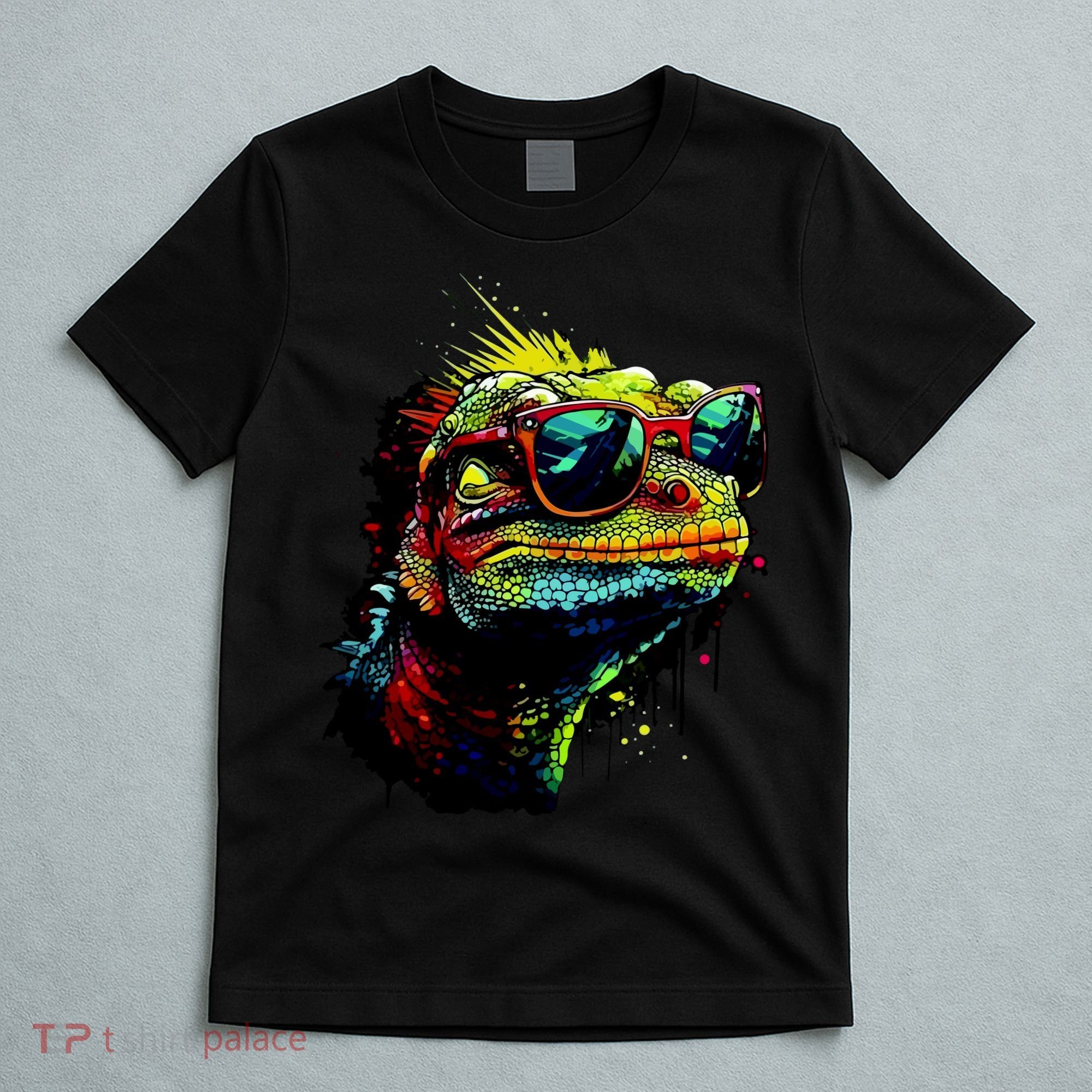 Colorful Lizard With Sunglasses T-Shirt