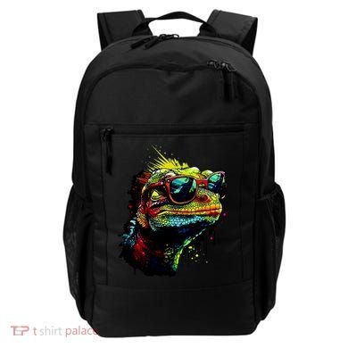 Colorful Lizard With Sunglasses Backpack