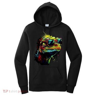 Colorful Lizard With Sunglasses Women's Hoodie