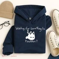 Cat Lover Waiting For Something To Happen Omori Cat Inspired Hoodie thumb 4