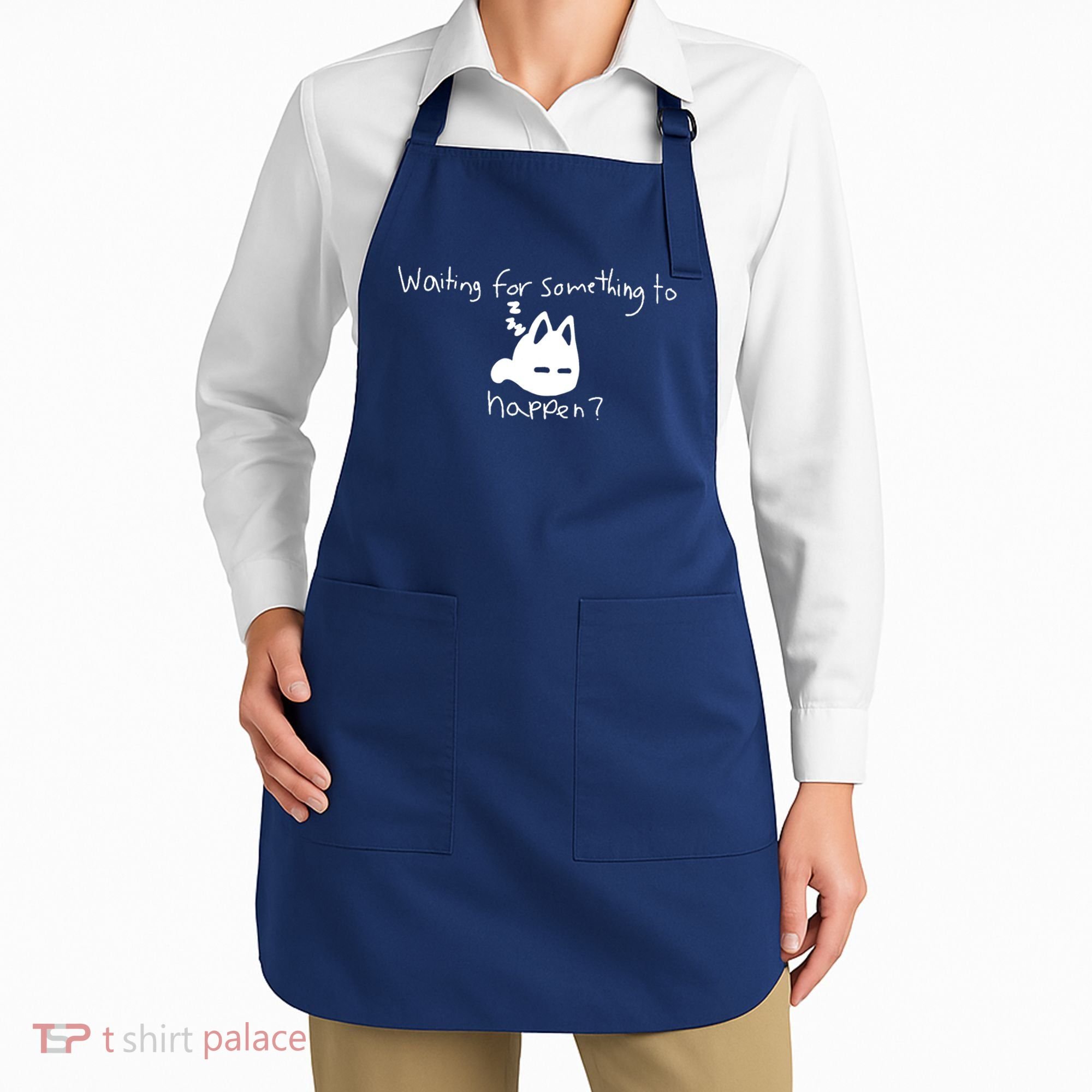 Cat Lover Waiting For Something To Happen Omori Cat Inspired Apron