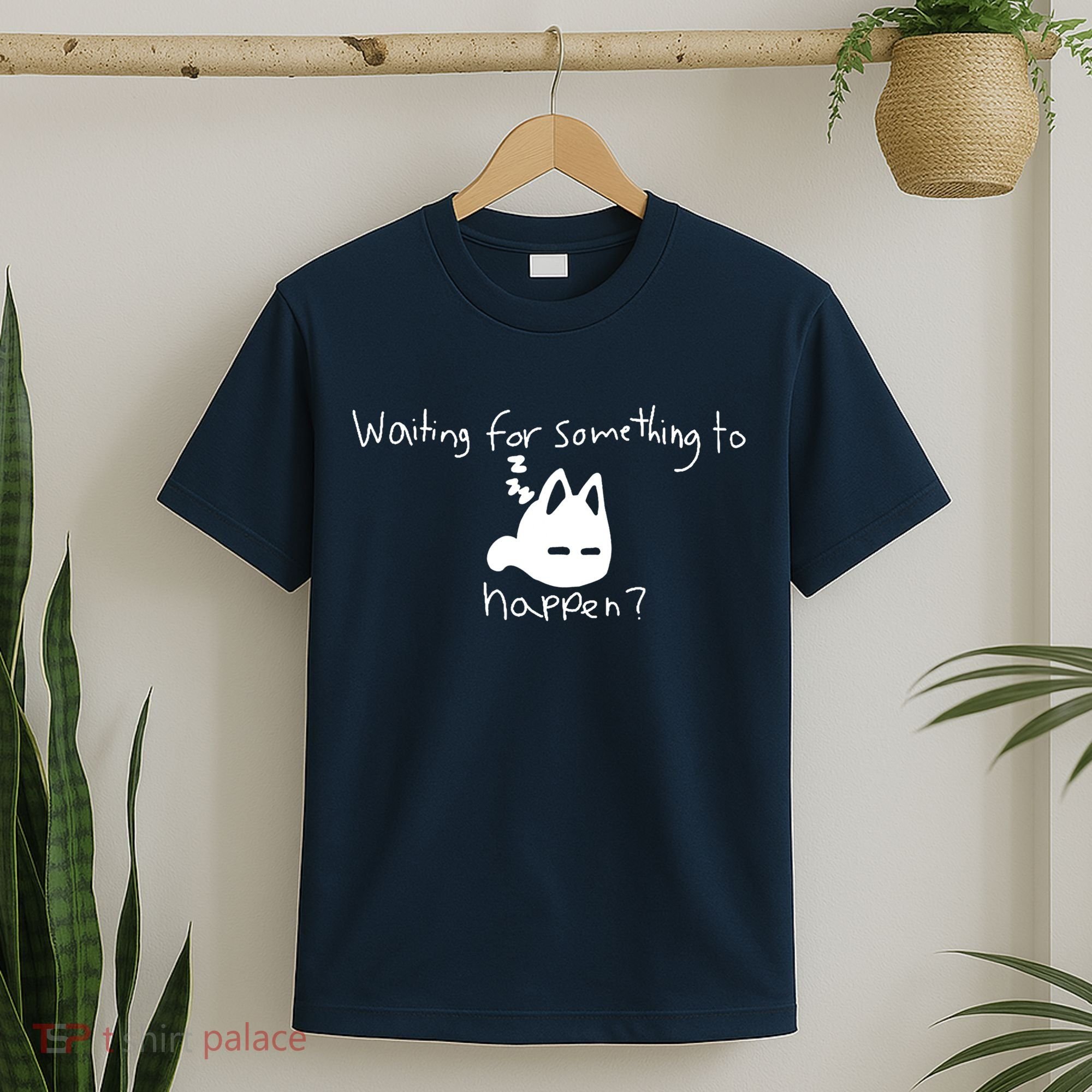 Cat Lover Waiting For Something To Happen Omori Cat Inspired T-Shirt