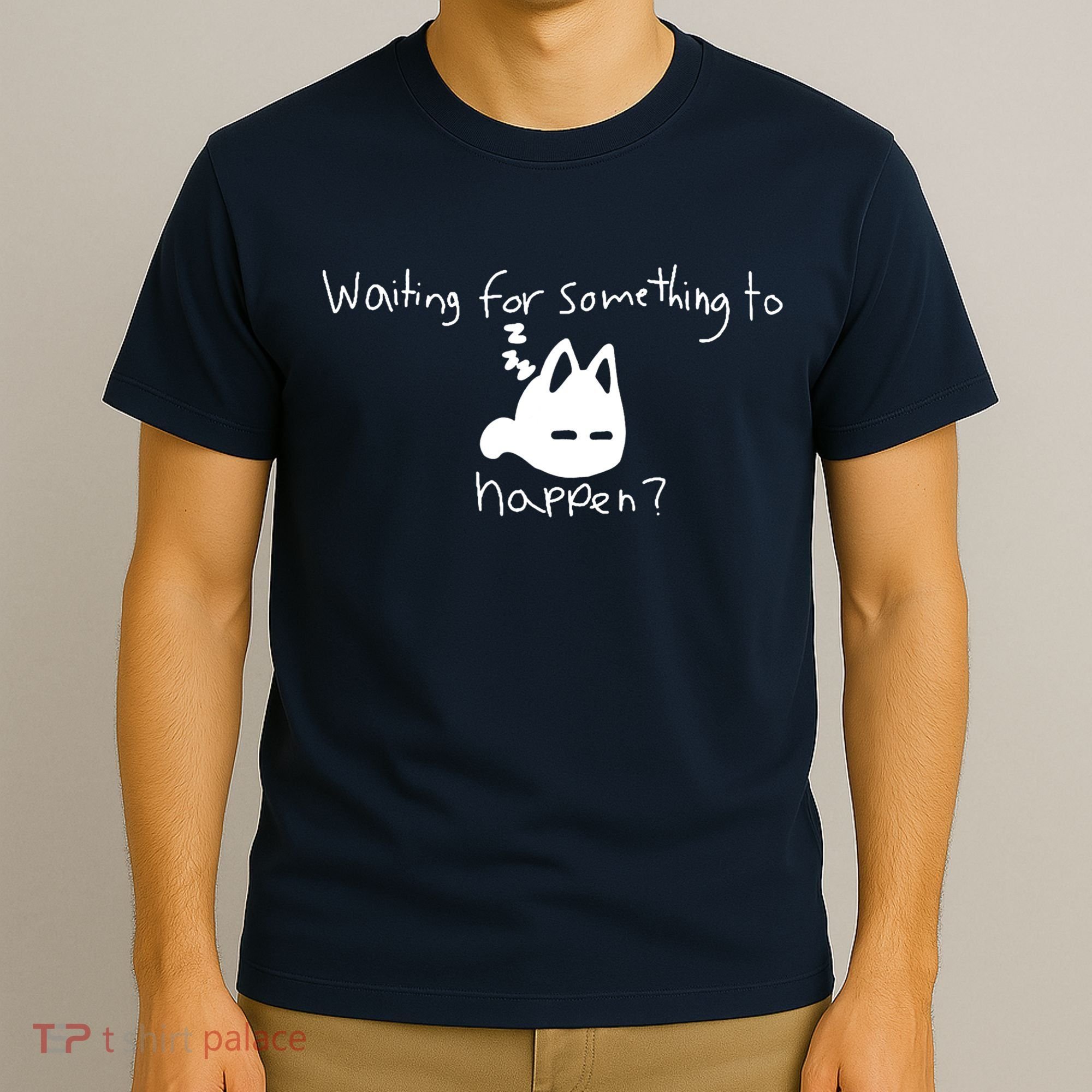 Cat Lover Waiting For Something To Happen Omori Cat Inspired T-Shirt