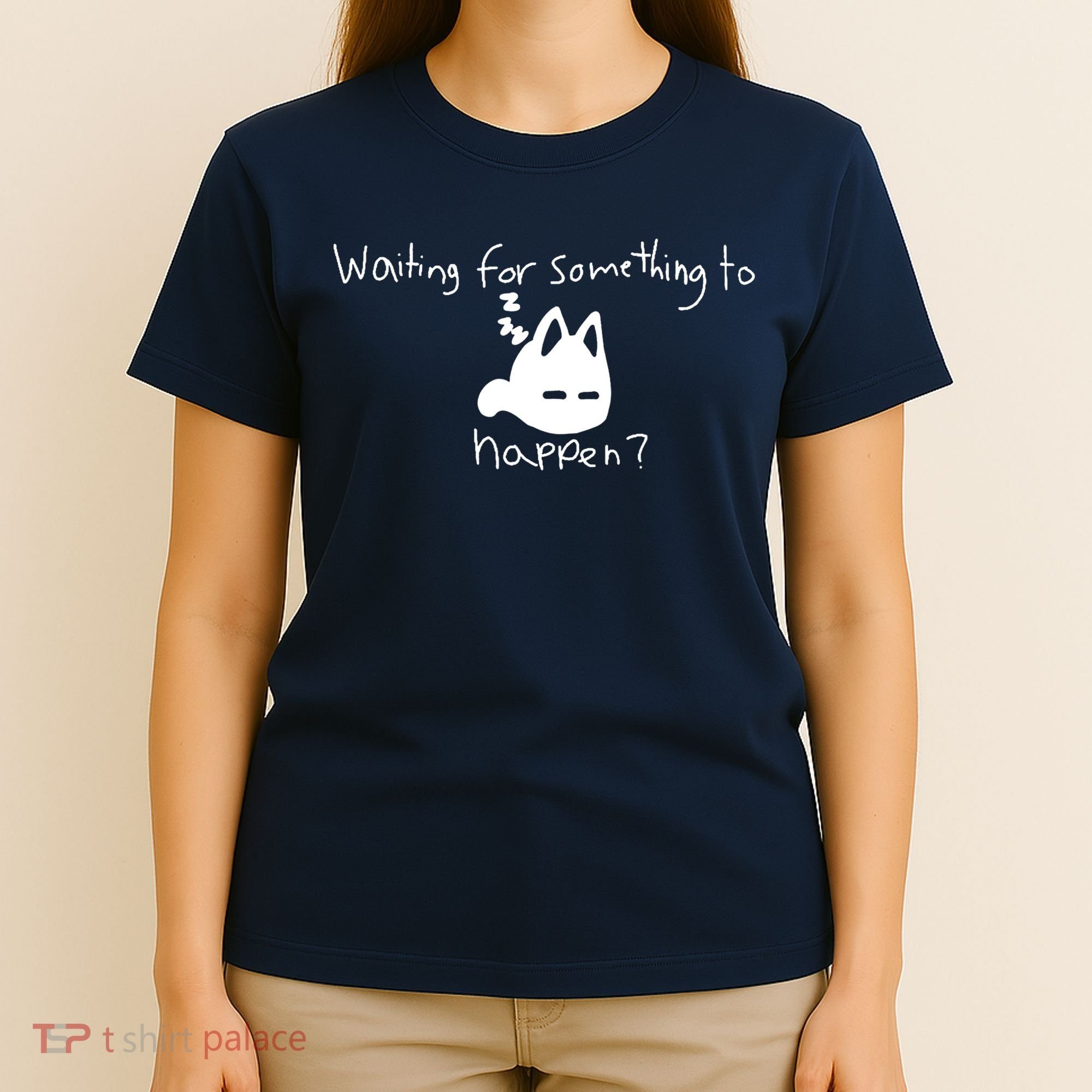 Cat Lover Waiting For Something To Happen Omori Cat Inspired T-Shirt