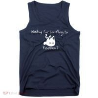 Cat Lover Waiting For Something To Happen Omori Cat Inspired Tank Top thumb 0