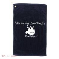 Cat Lover Waiting For Something To Happen Omori Cat Inspired Golf Towel thumb 0