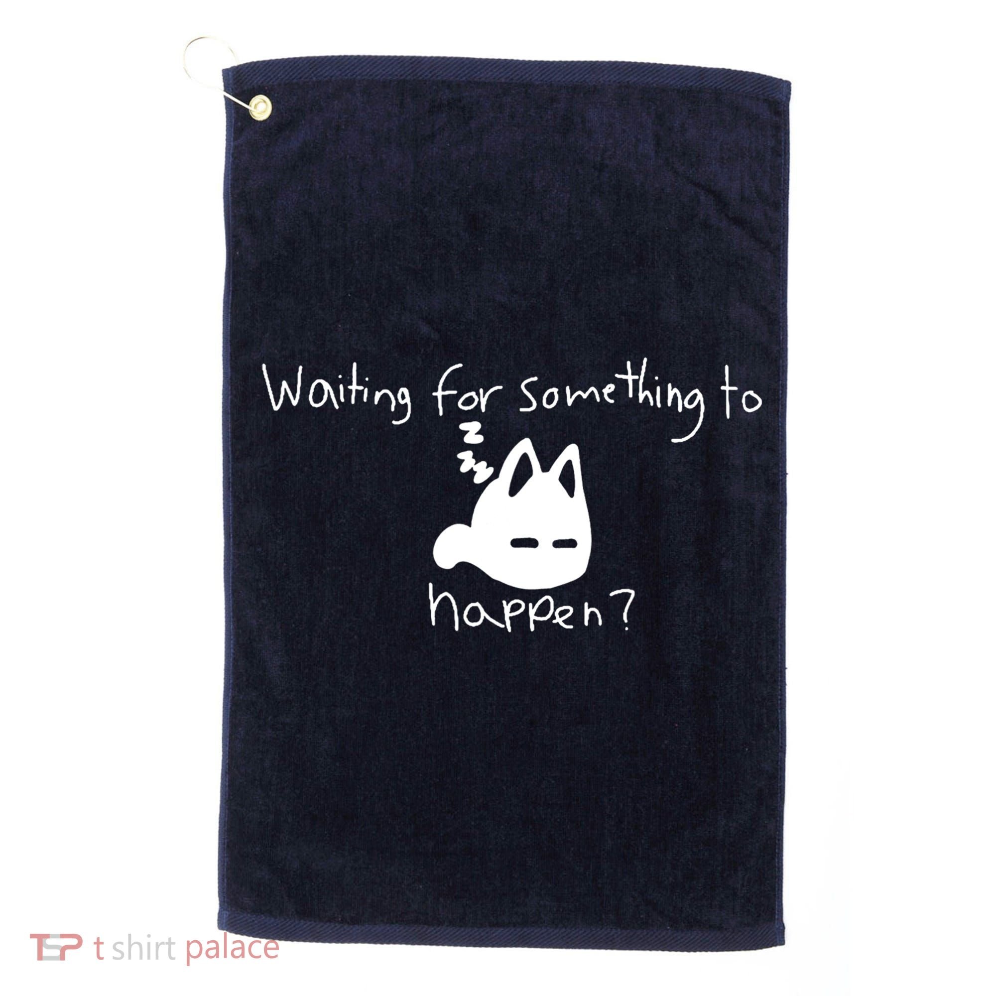 Cat Lover Waiting For Something To Happen Omori Cat Inspired Golf Towel