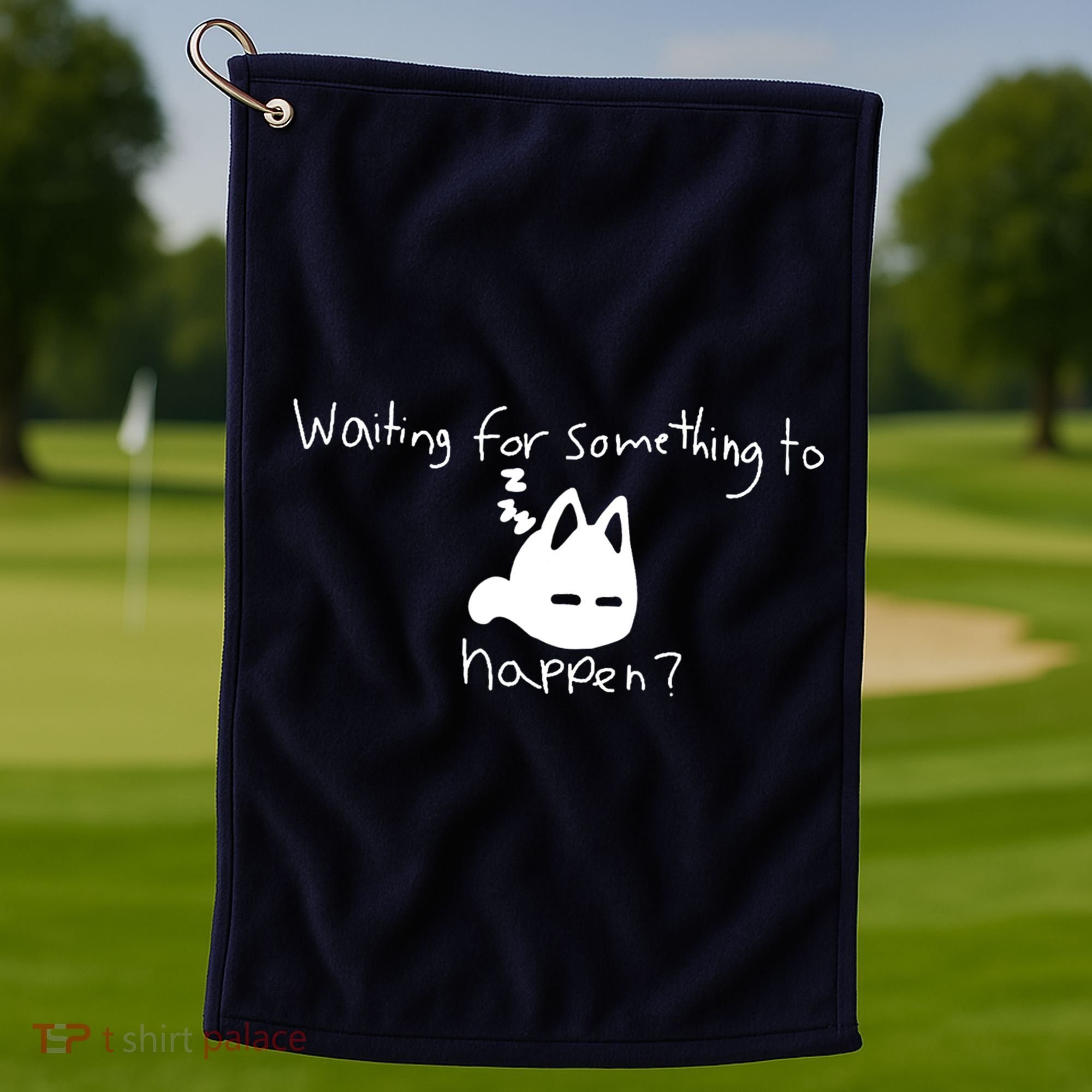 Cat Lover Waiting For Something To Happen Omori Cat Inspired Golf Towel