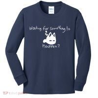 Cat Lover Waiting For Something To Happen Omori Cat Inspired Kids Long Sleeve Shirt thumb 0