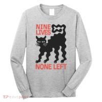 Cat Lovers Will Relate To Nine Lives None Left Humor Long Sleeve Shirt thumb 0