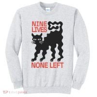 Cat Lovers Will Relate To Nine Lives None Left Humor Sweatshirt thumb 0