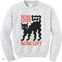 Cat Lovers Will Relate To Nine Lives None Left Humor Kids Sweatshirt thumb 0